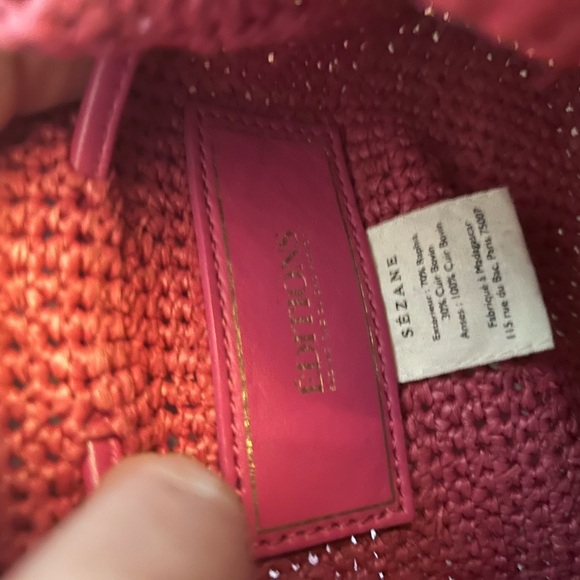 Sezane ZÉLIE MINI BUCKET BAG raffia pink - Picture 9 of 10